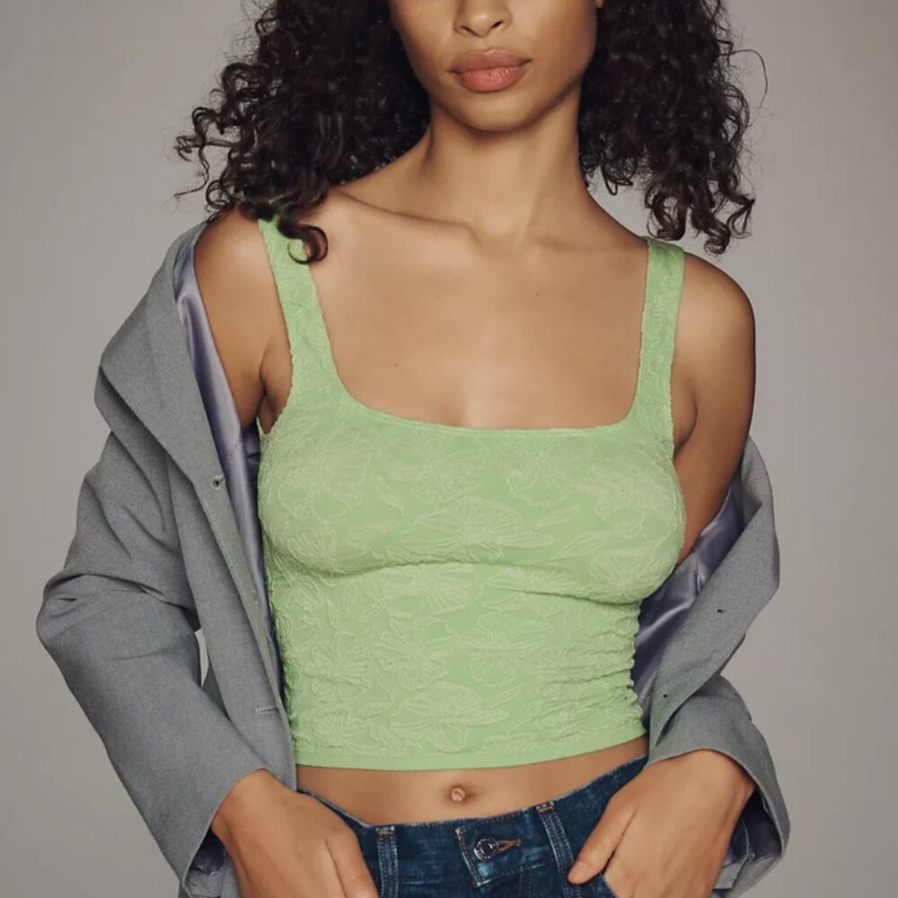 Anthropologie Hannah Textured Tank Top -- Turquoise size L/XL